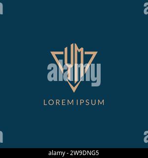 YM logo initials triangle shape style, creative logo design vector graphic Stock Vector