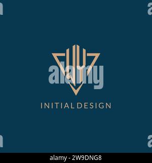 WY logo initials triangle shape style, creative logo design vector graphic Stock Vector
