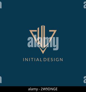 WL logo initials triangle shape style, creative logo design vector graphic Stock Vector