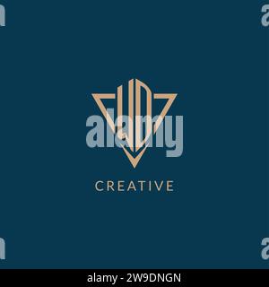 WD logo initials triangle shape style, creative logo design vector graphic Stock Vector