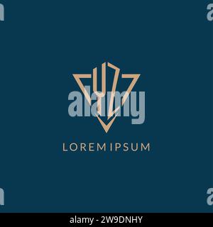 YZ logo initials triangle shape style, creative logo design vector graphic Stock Vector