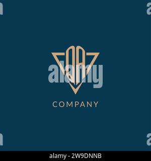 QA logo initials triangle shape style, creative logo design vector graphic Stock Vector