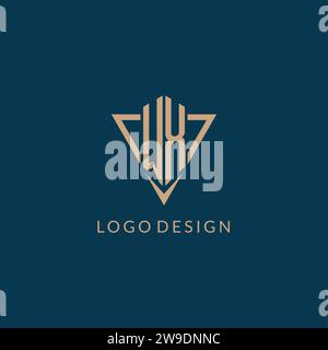 WX logo initials triangle shape style, creative logo design vector graphic Stock Vector