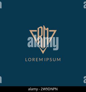 RM logo initials triangle shape style, creative logo design vector graphic Stock Vector