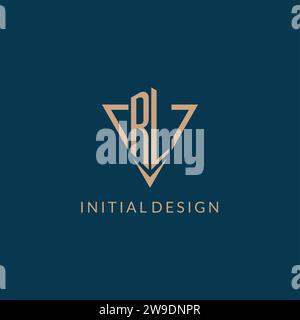 RL logo initials triangle shape style, creative logo design vector graphic Stock Vector