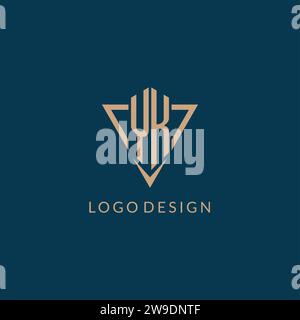 YK logo initials triangle shape style, creative logo design vector graphic Stock Vector