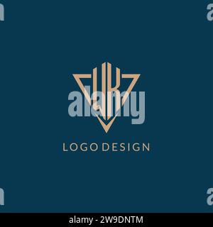 WK logo initials triangle shape style, creative logo design vector graphic Stock Vector