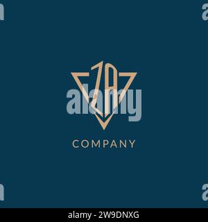 ZA logo initials triangle shape style, creative logo design vector graphic Stock Vector