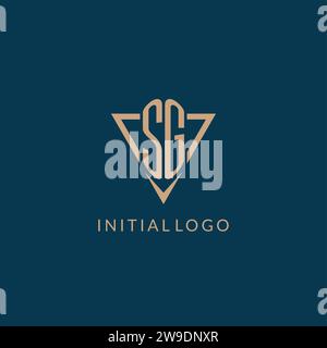 SG logo initials triangle shape style, creative logo design vector graphic Stock Vector