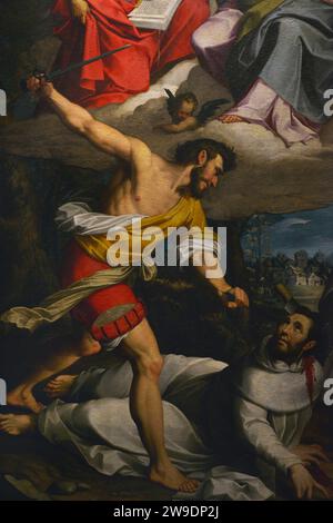 Giovanni Battista Trotti, called Il Malosso (1556-1619). Italian painter. The martyrdom of St. Peter of Verona. Oil on canvas, late 16th century. Detail. From the Church of San Domenico, Cremona. Museo Civico Ala Ponzone. Cremona. Lombardy. Italy. Stock Photo