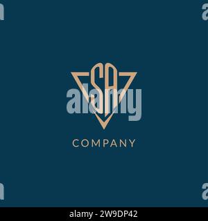 SA logo initials triangle shape style, creative logo design vector graphic Stock Vector