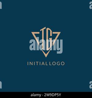 TG logo initials triangle shape style, creative logo design vector graphic Stock Vector