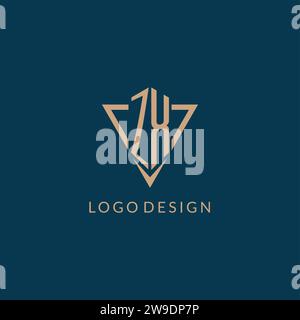 ZX logo initials triangle shape style, creative logo design vector graphic Stock Vector