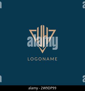 UH logo initials triangle shape style, creative logo design vector graphic Stock Vector