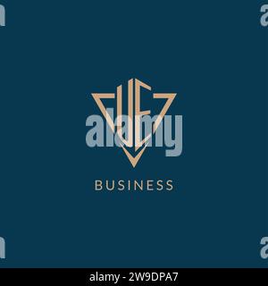 UE logo initials triangle shape style, creative logo design vector graphic Stock Vector