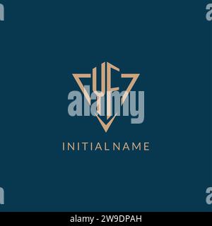 YF logo initials triangle shape style, creative logo design vector graphic Stock Vector