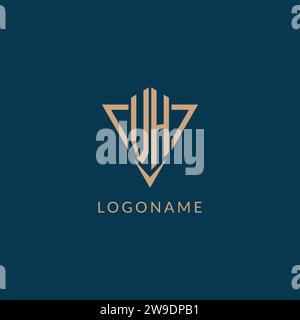 VH logo initials triangle shape style, creative logo design vector graphic Stock Vector