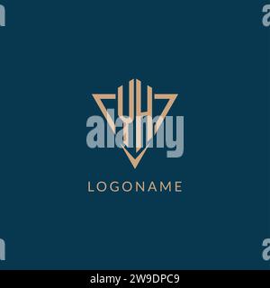 YH logo initials triangle shape style, creative logo design vector graphic Stock Vector