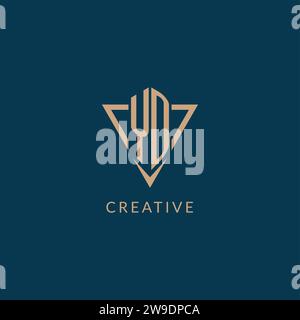 YD logo initials triangle shape style, creative logo design vector graphic Stock Vector