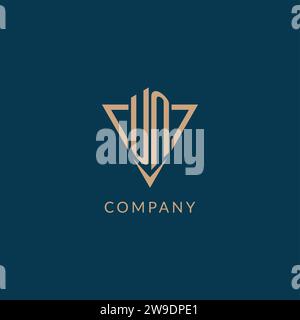 UN logo initials triangle shape style, creative logo design vector graphic Stock Vector