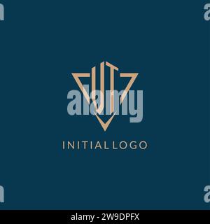 VT logo initials triangle shape style, creative logo design vector graphic Stock Vector