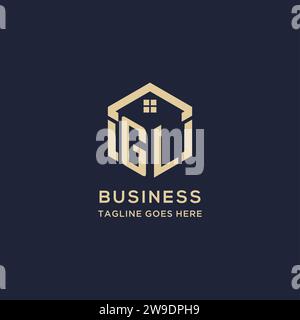 Initial GL logo with abstract home roof, simple and clean real estate ...
