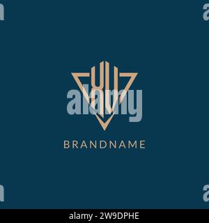 XV logo initials triangle shape style, creative logo design vector graphic Stock Vector