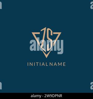ZS logo initials triangle shape style, creative logo design vector graphic Stock Vector