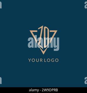 ZO logo initials triangle shape style, creative logo design vector graphic Stock Vector