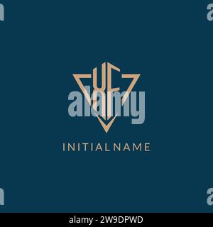 XF logo initials triangle shape style, creative logo design vector graphic Stock Vector