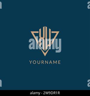 XW logo initials triangle shape style, creative logo design vector graphic Stock Vector