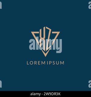 XZ logo initials triangle shape style, creative logo design vector graphic Stock Vector