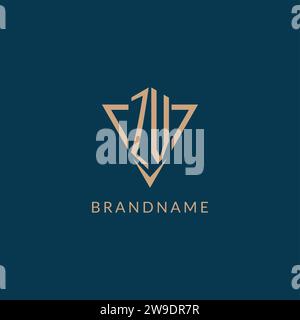 ZV logo initials triangle shape style, creative logo design vector graphic Stock Vector