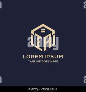 IA monogram initial logo with hexagon style design ideas Stock Vector ...