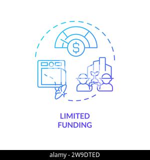 Thin line creative gradient limited funding icon concept Stock Vector