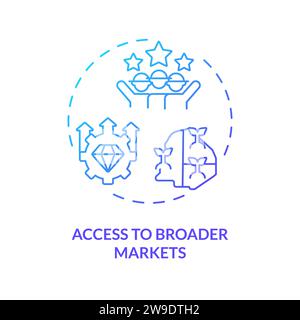 Thin line gradient access to broader markets icon concept Stock Vector