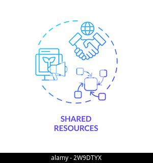 Thin line creative gradient shared resources icon concept Stock Vector