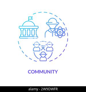 Thin line creative gradient community icon concept Stock Vector