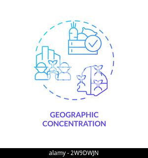 Thin line gradient geographic concentration icon concept Stock Vector