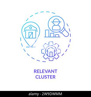 Thin line creative gradient relevant cluster icon concept Stock Vector