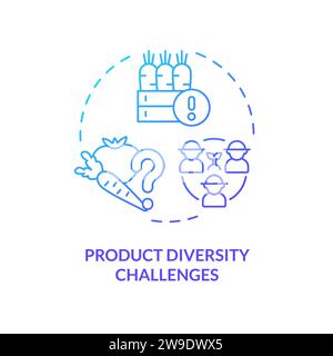 Thin line gradient product diversity challenges icon concept Stock Vector