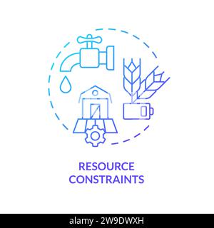 Thin line gradient resource constraints icon concept Stock Vector
