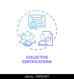 Thin line gradient collective certifications icon concept Stock Vector