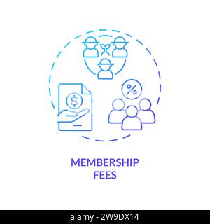 Thin line creative gradient membership fees icon concept Stock Vector