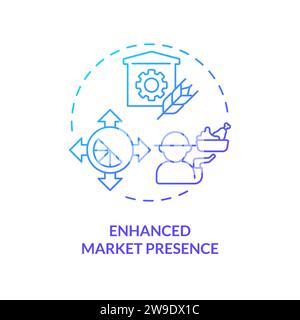 Thin line gradient enhanced market presence icon concept Stock Vector