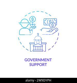 Thin line creative gradient government support icon concept Stock Vector