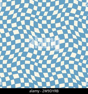 Seamless geometric pattern. Waves and circles in black and white. Vector illustration Stock Vector