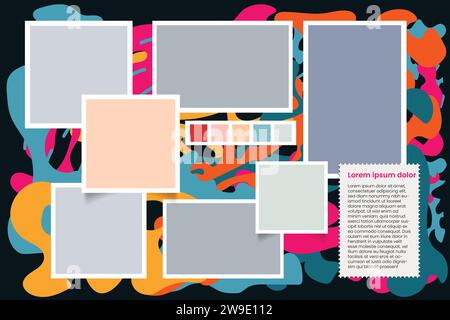 Colorful festival fashion theme mood board Stock Vector