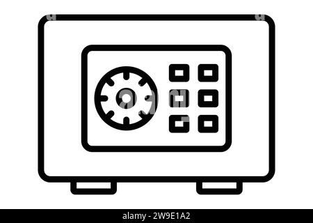 safe box icon. icon related to secure storage of valuables. line icon style. element illustration Stock Vector