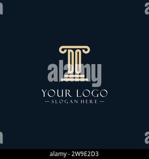 DO initial monogram logos with pillar shapes style design ideas Stock Vector